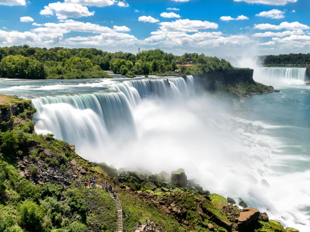 Niagara falls between United States of America and Canada.