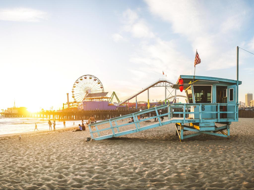 Santa Monica pier at sunset, Los Angeles