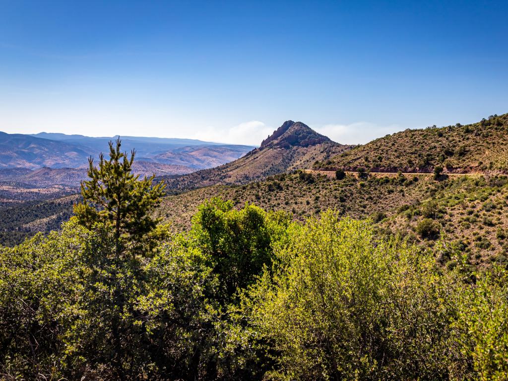 Apache-Sitgreaves National Forest, USA with the Coronado Trail Scenic Byway connecting Springerville and Clifton, Arizona in the Apache-Sitgreaves National Forest providing spectacular views with elevations reaching over 9,000 feet.