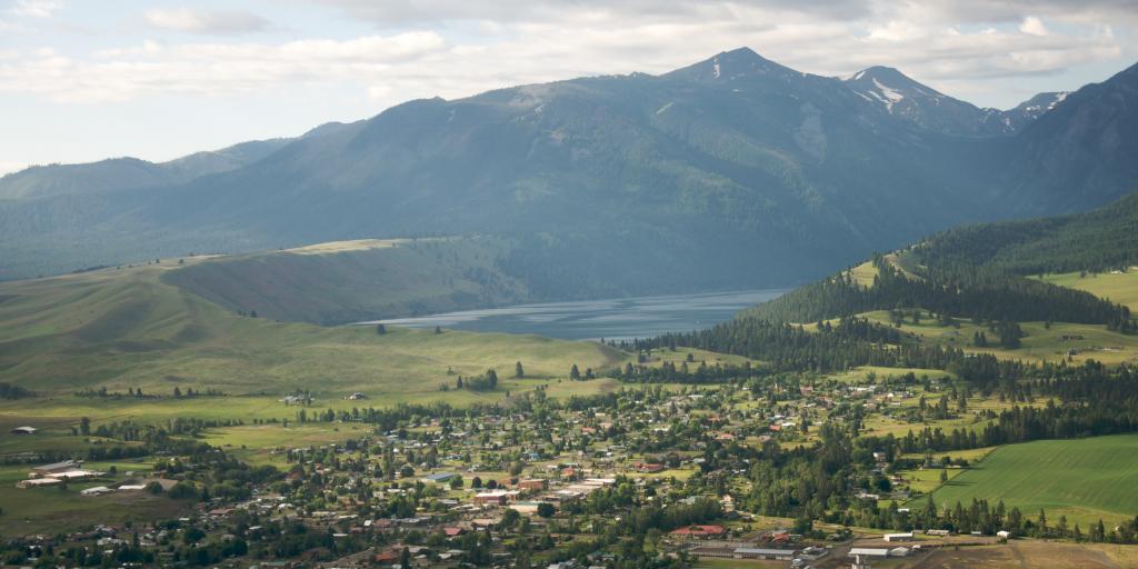 Aerial view of the town of Joseph, Oregon