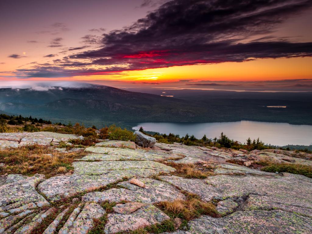 Sunset in Acadia National Park, Cadillac Mountain