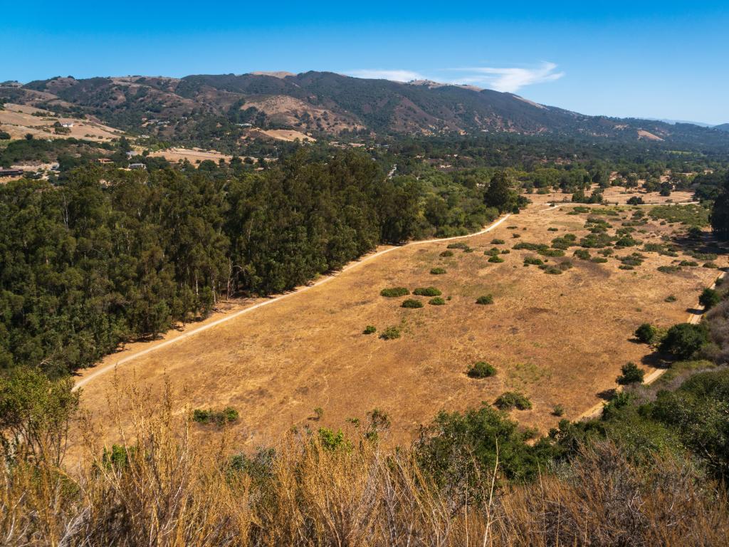 View from overlook on a clear day across Garland Ranch Regional Park