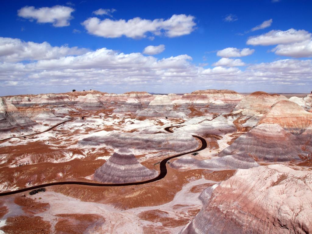 Strange rocky landscape with a river running through it