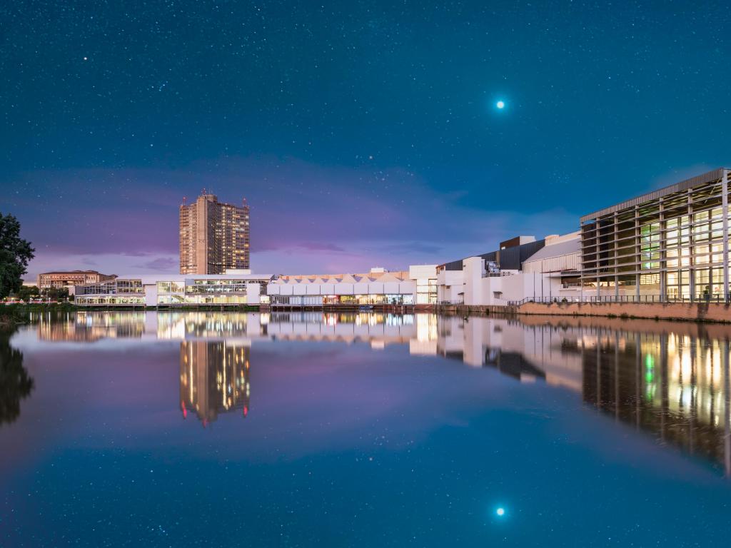 Loch Logan Waterfront at night with stars in the sky in Bloemfontein Free State South Africa