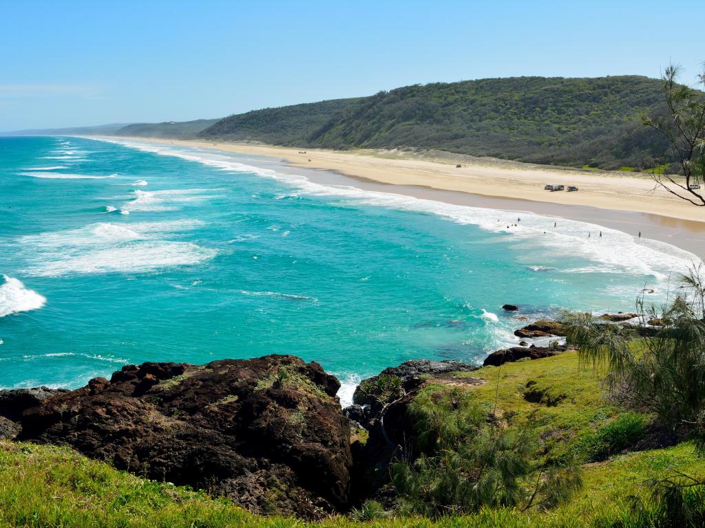 40-mile stretch of beach in Great Sandy National Park in Queensland, Australia.
