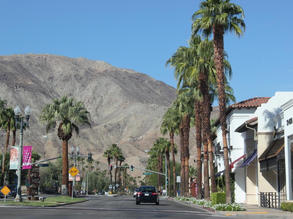 View of the El Paseo Shopping District, Palm Springs