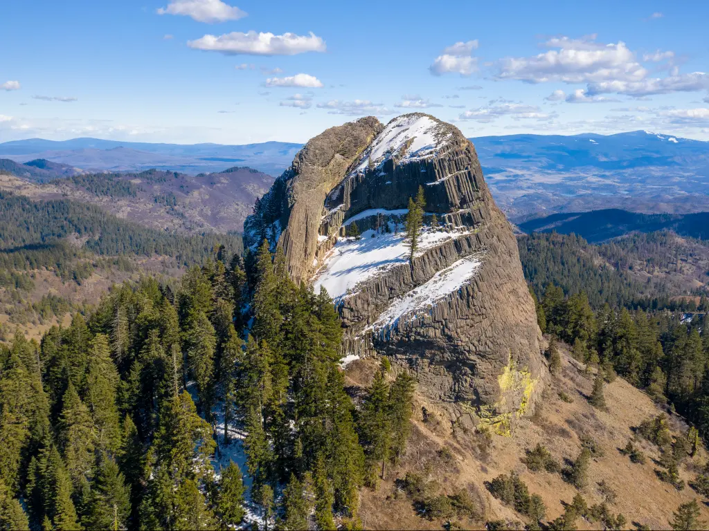 Pilot Rock and surrounding forests in the Cascade-Siskiyou National Monument in southern Oregon.
