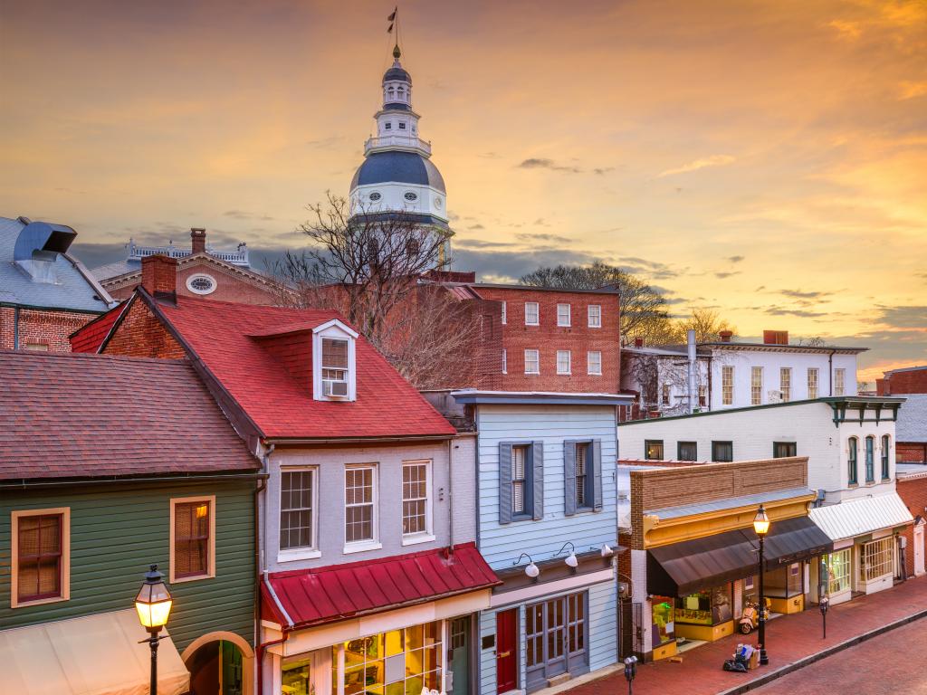 Annapolis Main Street with the State House in the background, Maryland