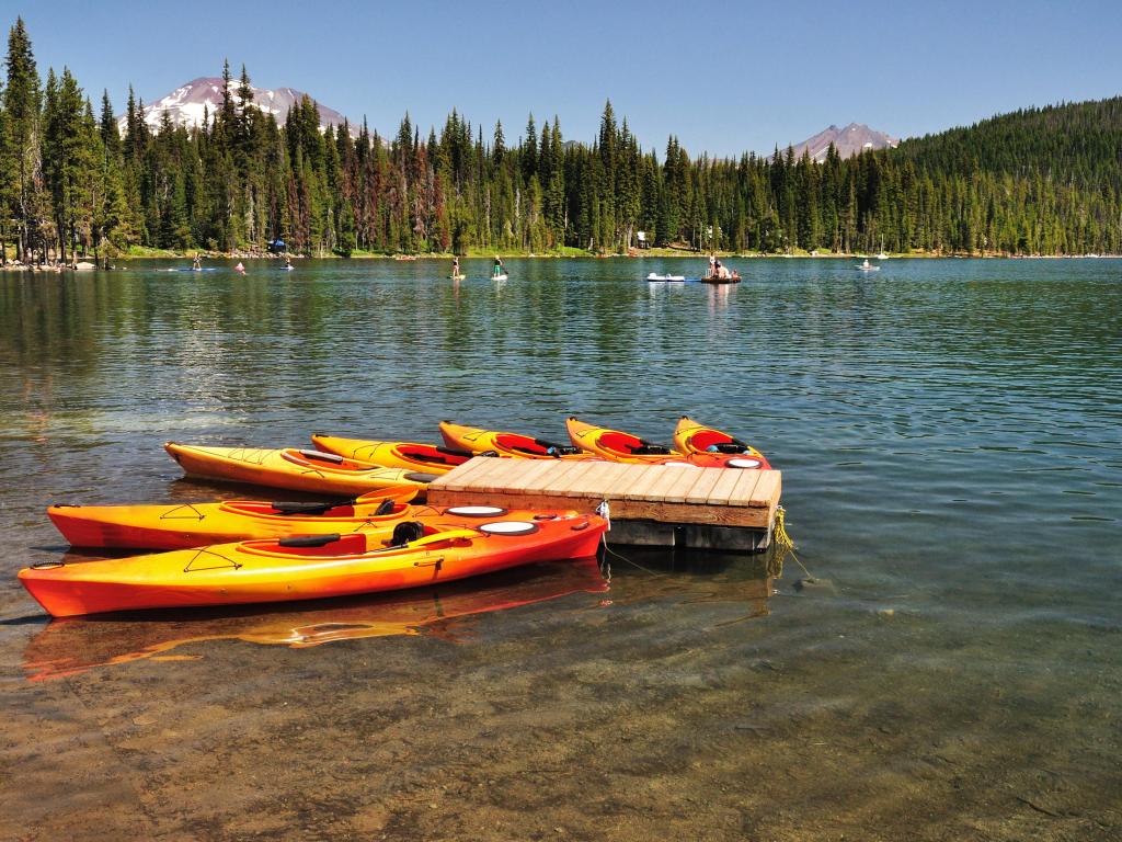 The Boats in the Elk Lake, Bend, Oregon