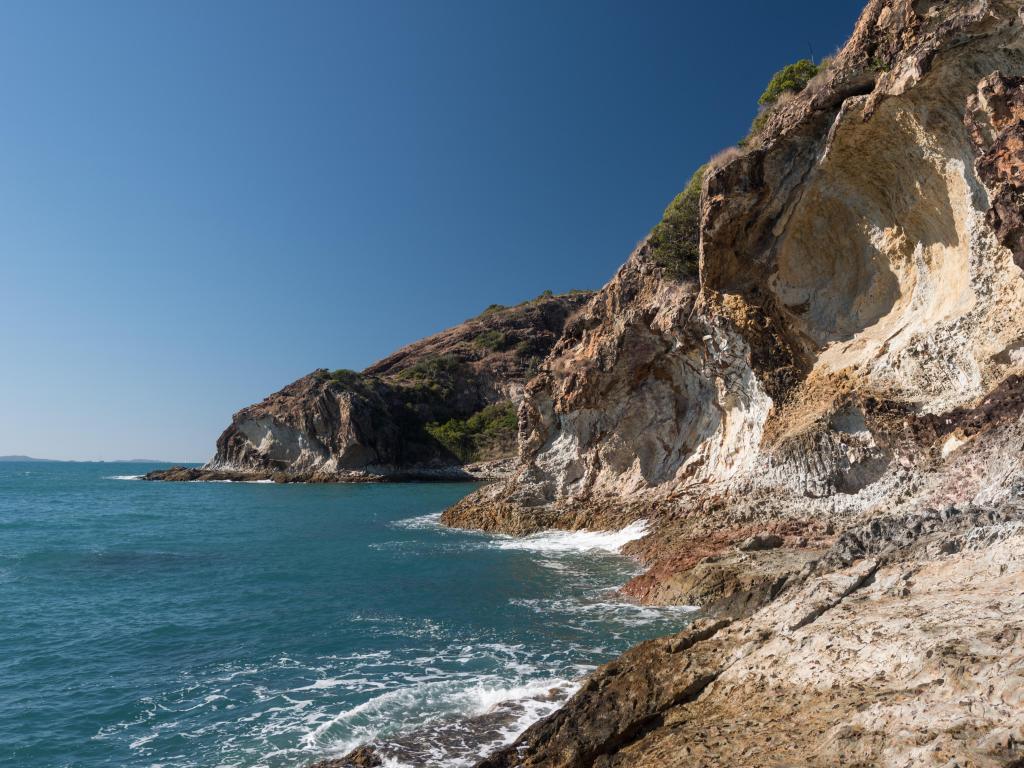 Volcanic cliffs at Yeppoon on a sunny day