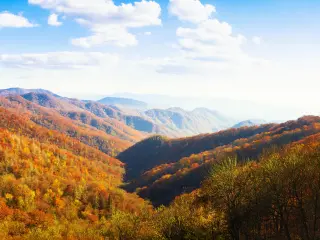 Panoramic view of the Great Smoky Mountains National Park in Tennessee