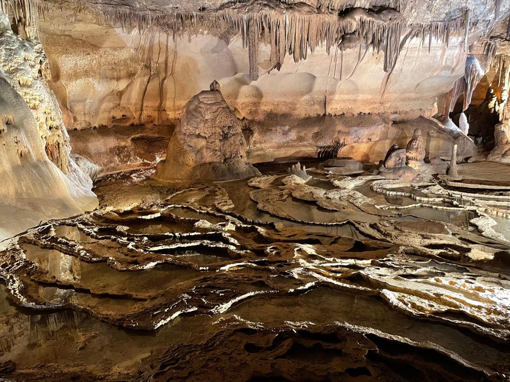 Interesting rock formations inside Cave Without a Name in Kendall County, north of San Antonio.