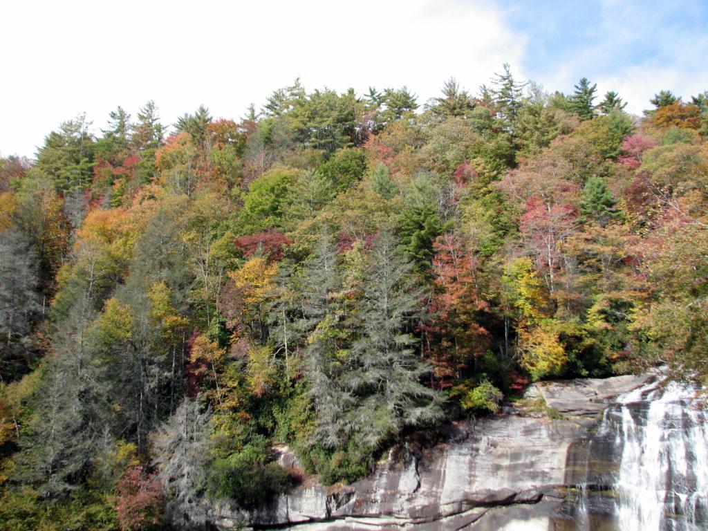 Autumn colours near a waterfall and gorge in the Transylvania region of Romania