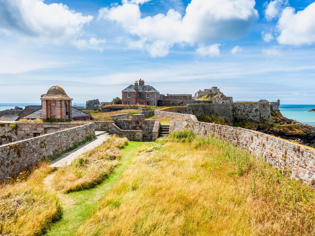 Elizabeth Castle, off the coast of Saint Helier, Jersey, Channel Islands, UK