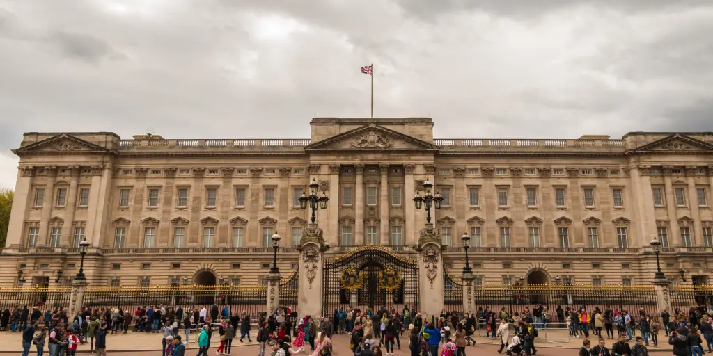 The front of Buckingham Palace, London 