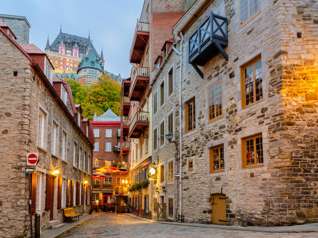 Rue du Petit-Champlain in Old Quebec part of Quebec City, Canada.