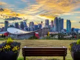 Sunset view of downtown Calgary.