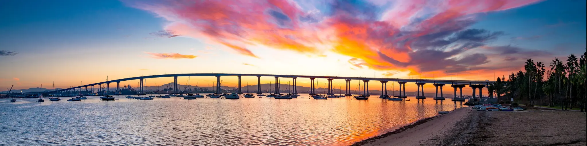 Coronado Bridge at sunrise, San Diego, California