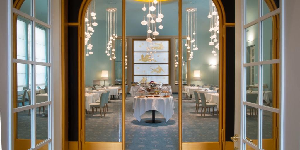 Looking in at the Turin Palace Hotel dining room