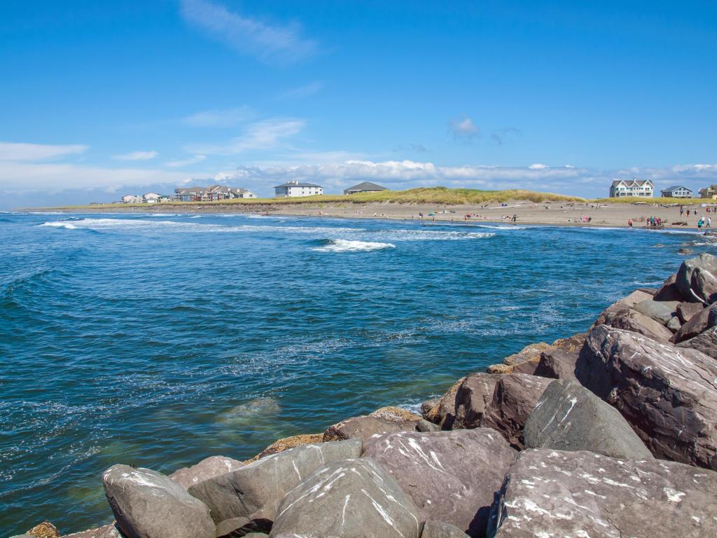 View from the North Jetty on a clear sunny day by the seashore