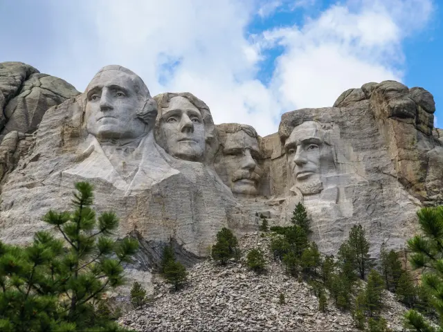The famous Mount Rushmore National Monument in the Black Hills in South Dakota