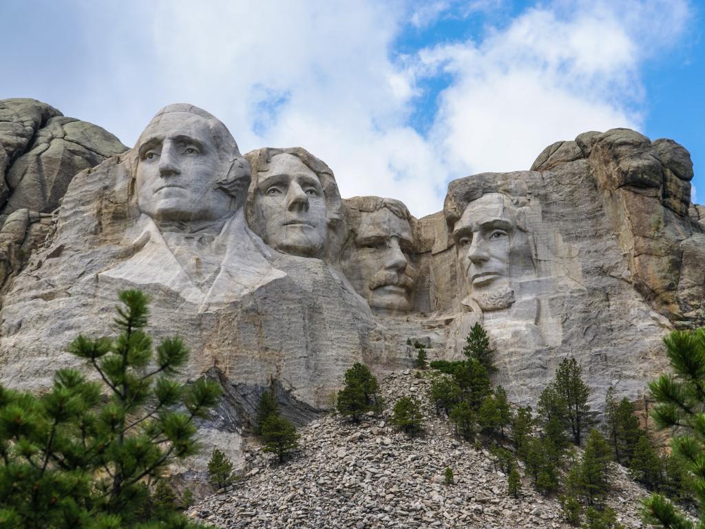 The famous Mount Rushmore National Monument in the Black Hills in South Dakota