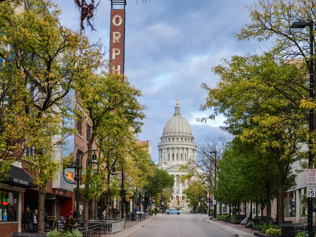 State Street historic downtown in Madison, WI