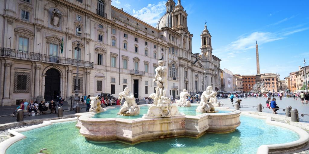 A water feature in Piazza Navona in Rome 
