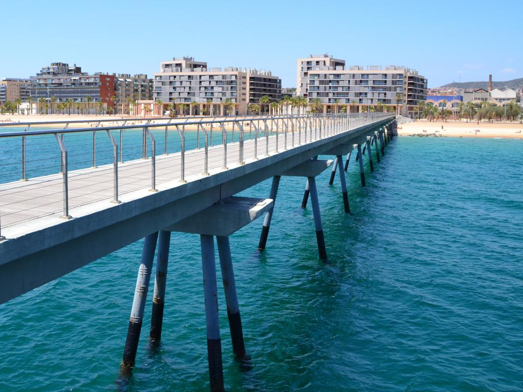 Pedestrian Oil Bridge in Badalona, Catalonia, Spain