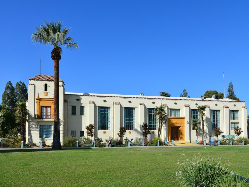 Front view of the Kern County Museum building, Bakersfield.