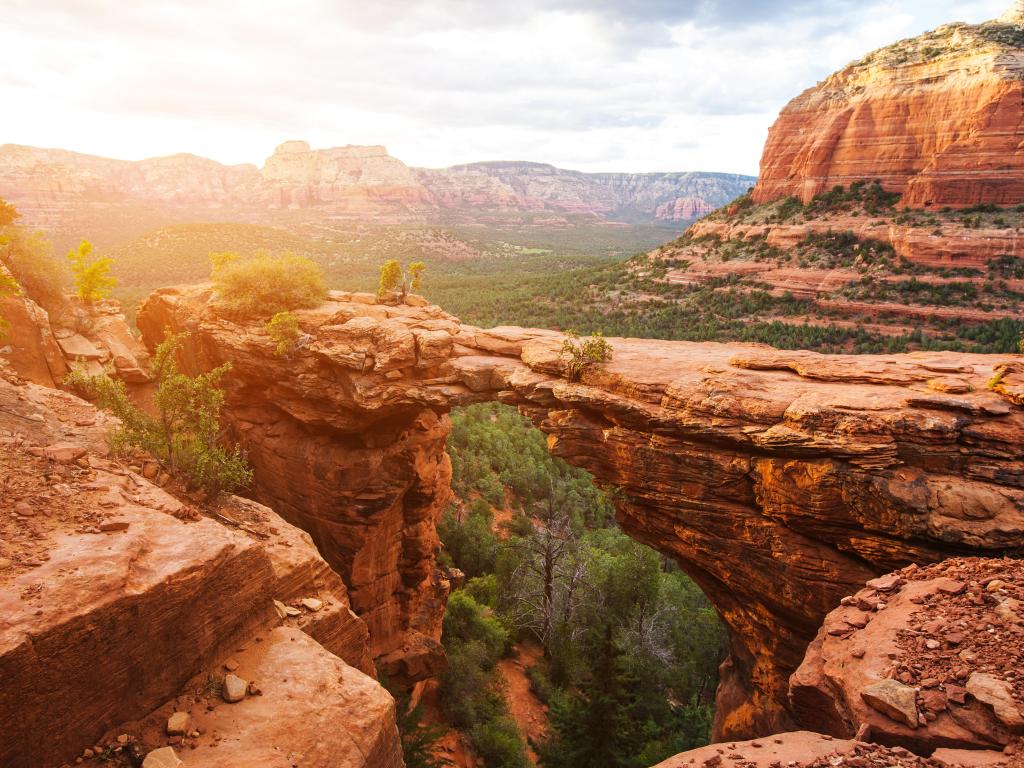 Travel in Devil's Bridge Trail, scenic view panoramic landscape, Sedona, Arizona, USA