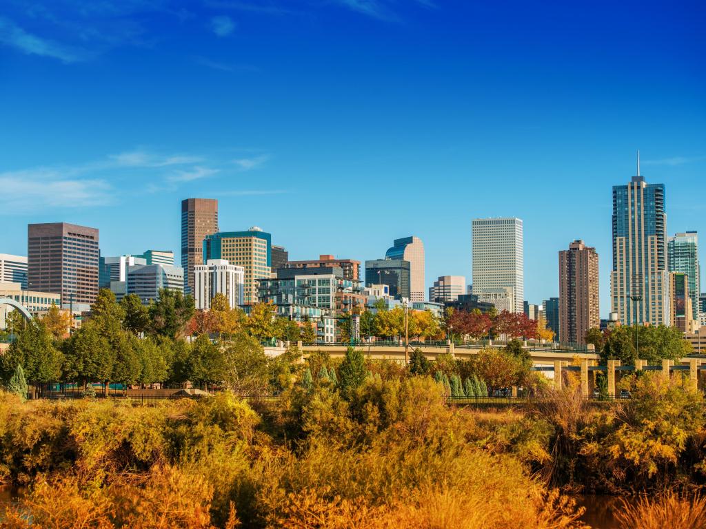 Summer in Denver Colorado. Denver Summer Skyline Panorama. United States.