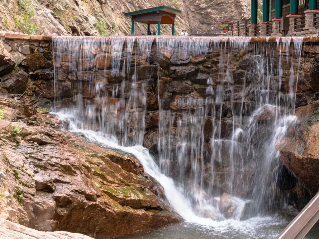 Colorado Springs, Colorado, USA with a small waterfall at Broadmoor Seven Falls.
