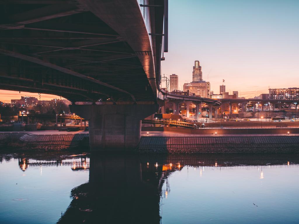 Sunset over the Missouri River, Omaha