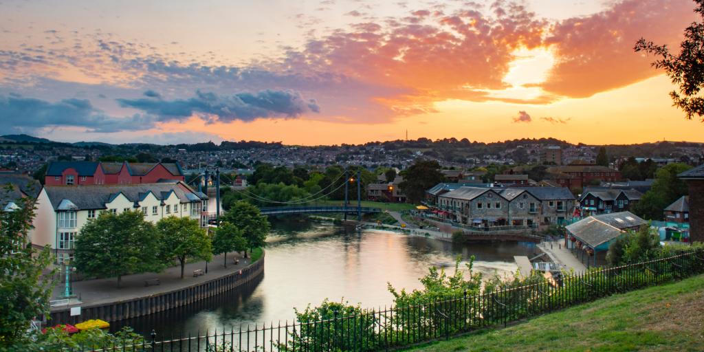 Sunset over Exeter Quay