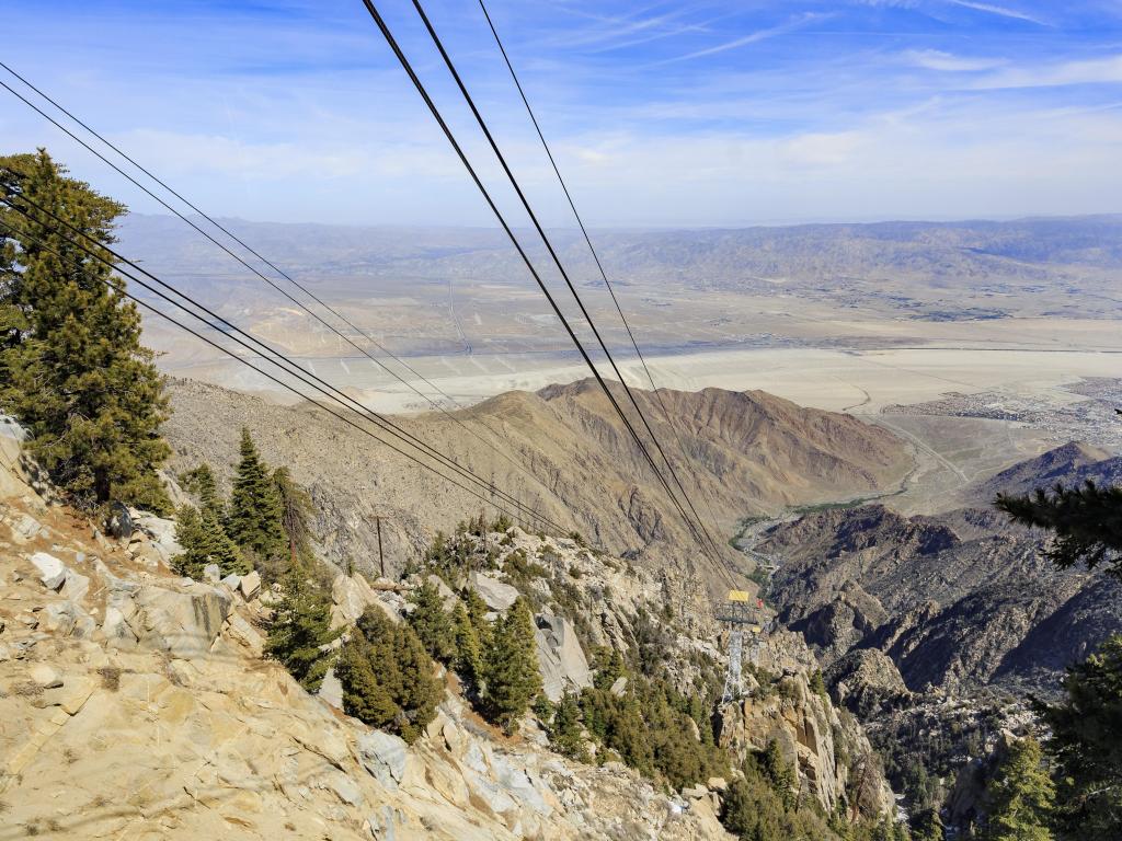 Palm Springs Aerial Tram Mountain station view from top at Palm Springs, California