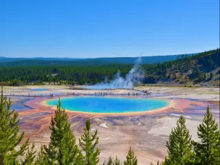 The beautiful grand prismatic eye Yellowstone National Park