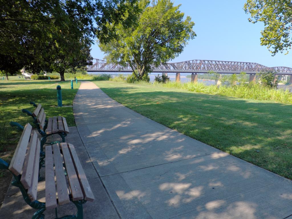 Big River Crossing at the Harahan Bridge over the Mississippi river in Memphis