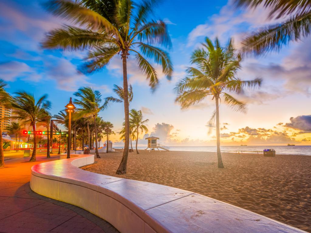 Fort Lauderdale Beach, Florida, USA at dawn.