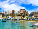 Travel in Sicily - picturesque fishing village Catellammare del golfo. Italy