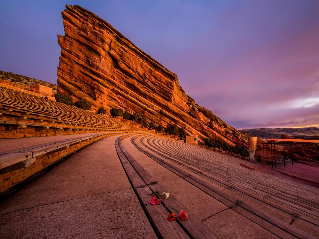 Benches at Red Rocks Amphitheater in Denver Colorado 