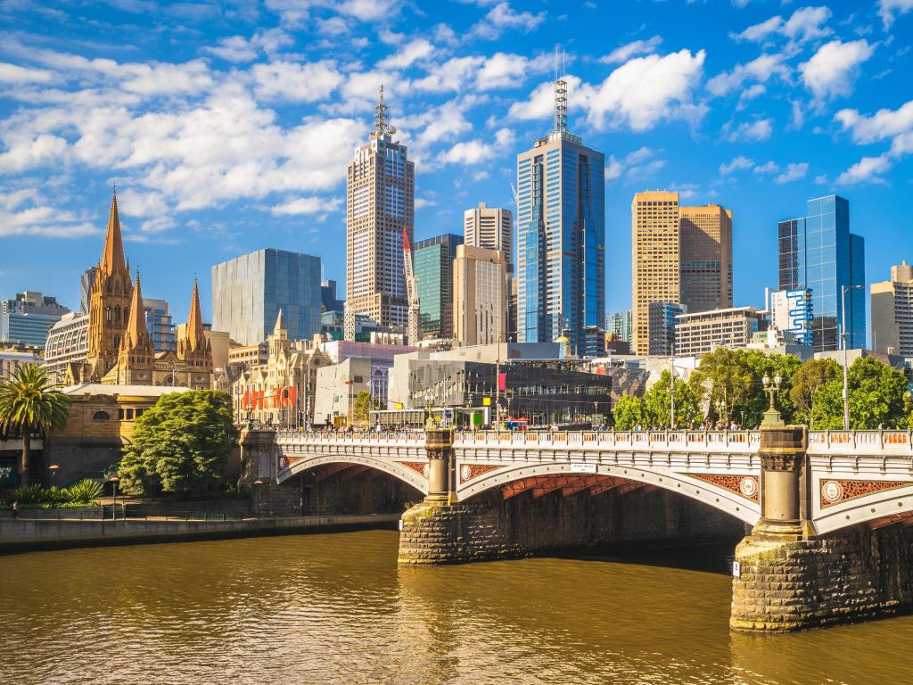 Melbourne, Australia taken at the city business district on a sunny day.