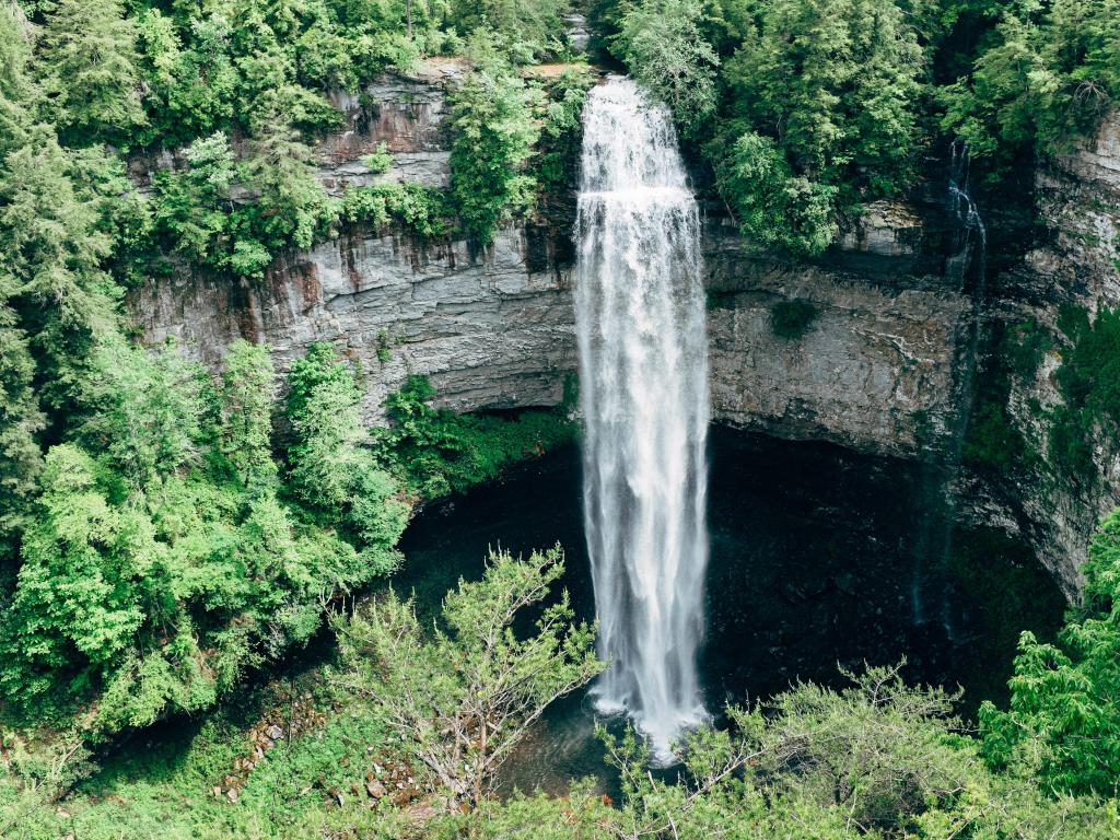 The beautiful Fall Creek Falls waterfall in Spencer, Tennessee