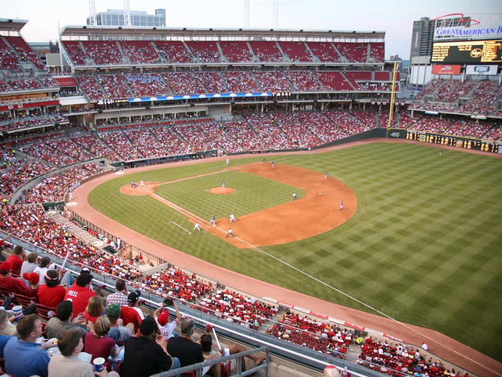 Crowds enjoying a Reds baseball game at the Great American Ballpark, Cincinnati 