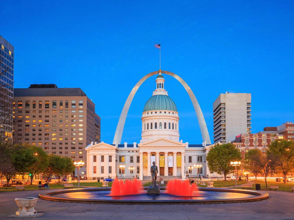 St. Louis, Missouri, USA taken at the Old Courthouse in downtown St. Louis at early evening.