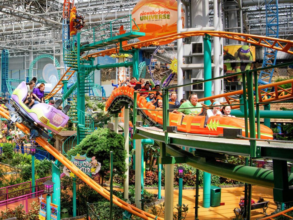 Nickelodeon Universe rides in the mall