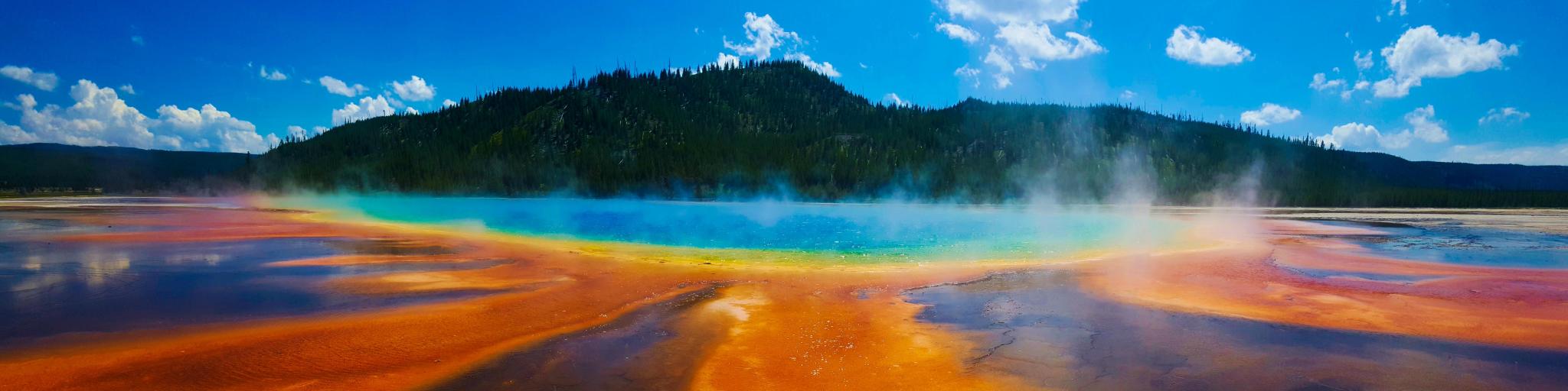 The Grand Prismatic panoramic in Yellowstone National Park