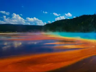 The Grand Prismatic panoramic in Yellowstone National Park