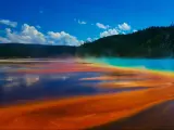 The Grand Prismatic panoramic in Yellowstone National Park