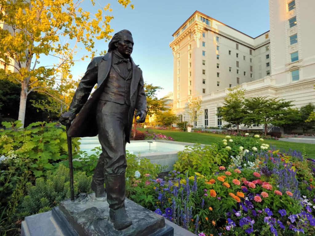 Statue of Joseph Smith Jr. on Temple Square in Salt Lake City